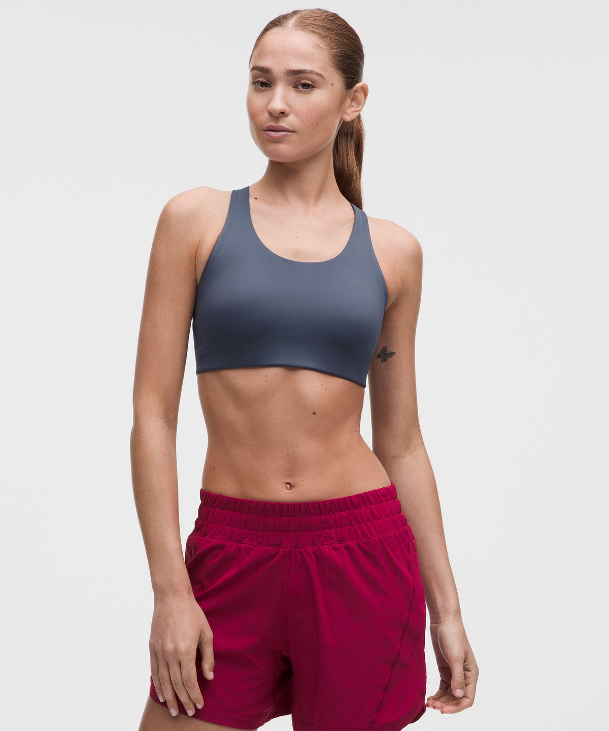 Back Pocket Racerback Run BraMedium Support, B/C Cup