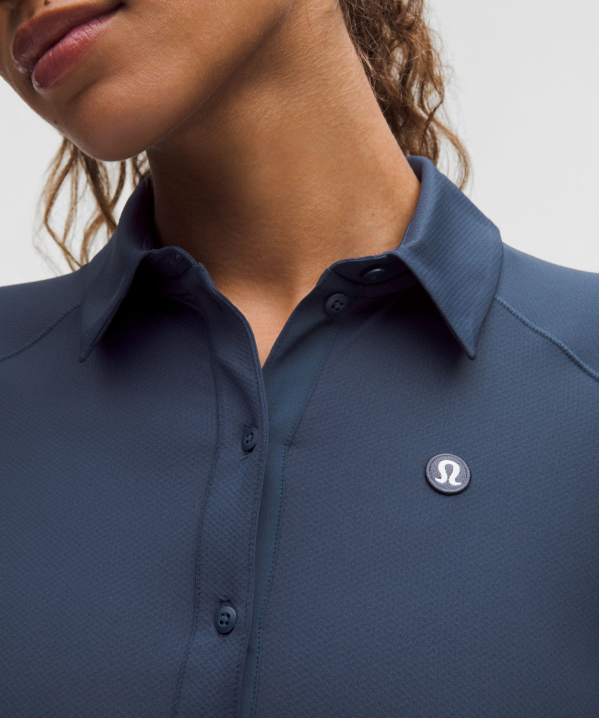 Quick-Dry Long-Sleeve Polo ShirtStraight Hem