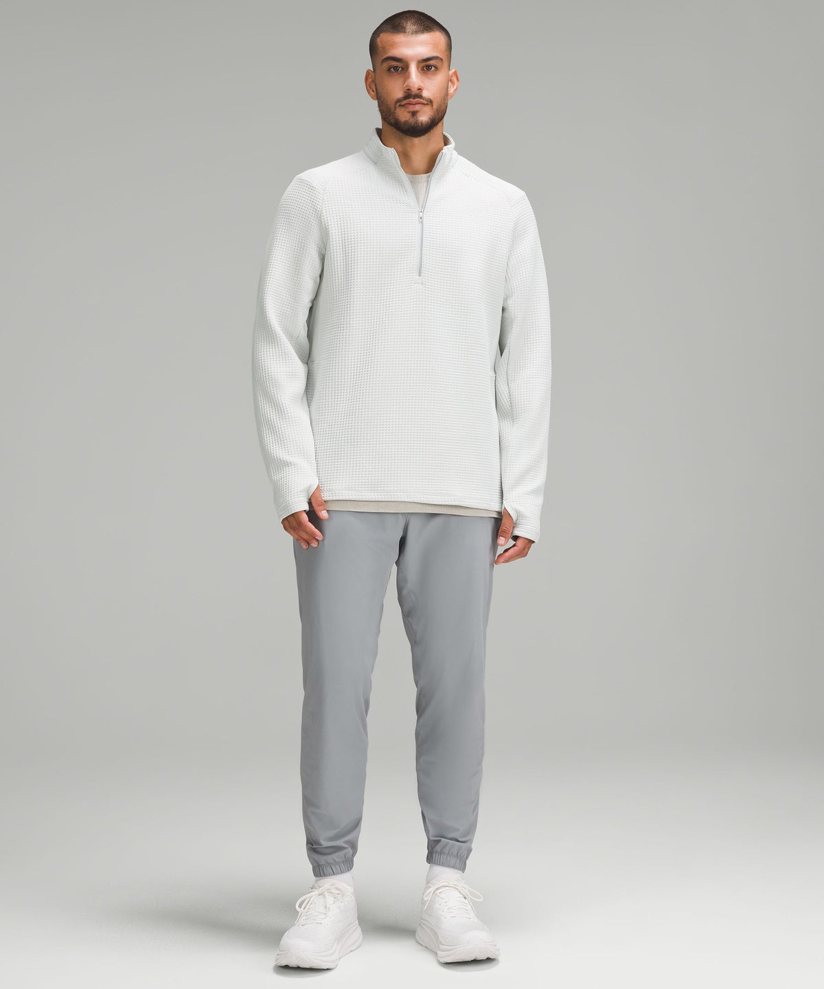 Waffle-Knit Half Zip