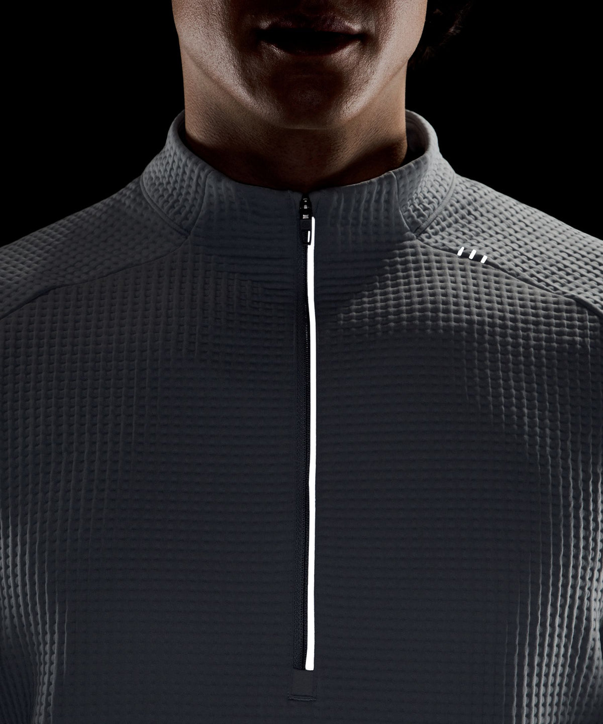Waffle-Knit Half Zip