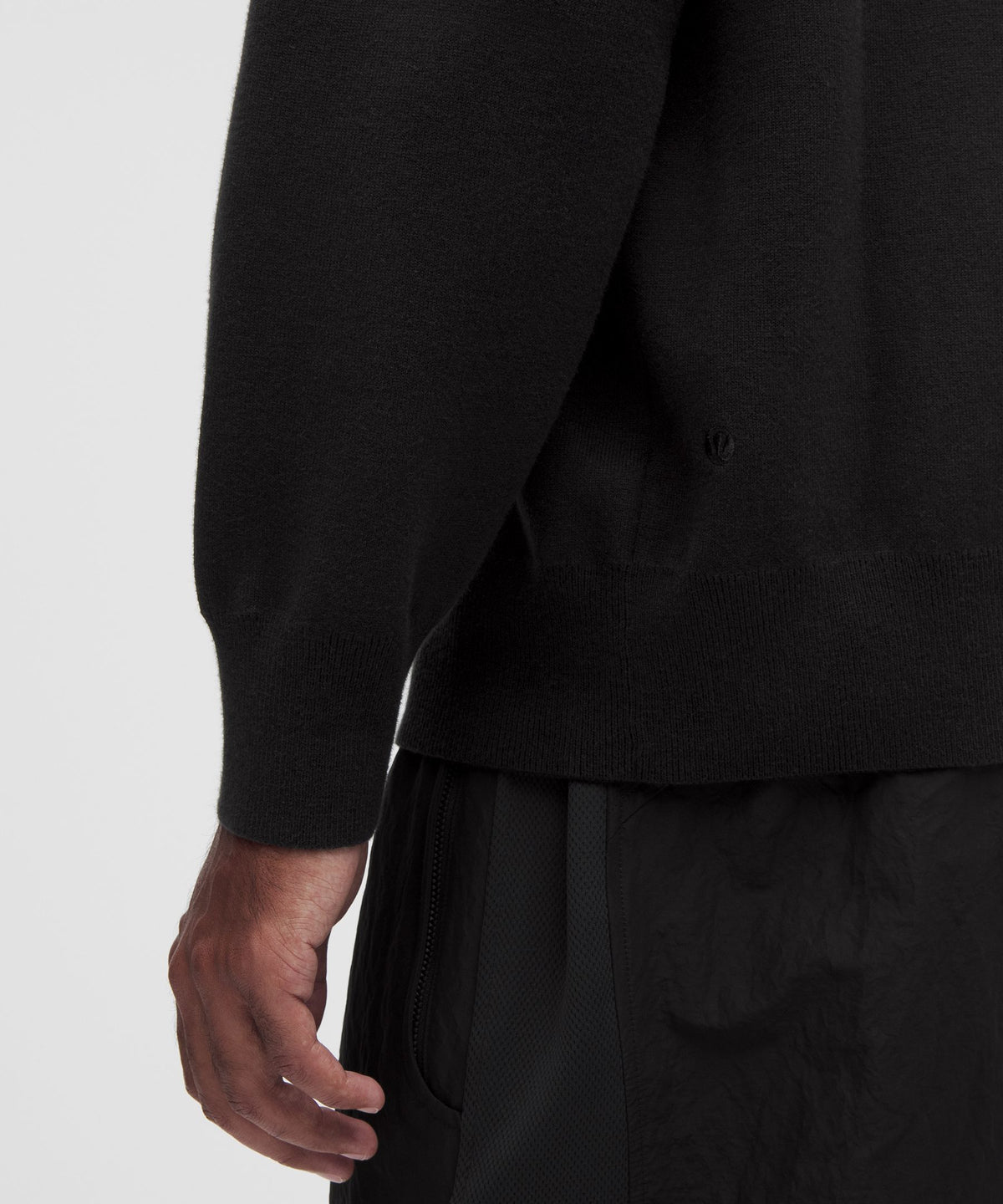 Cotton-Blend Knit Long-Sleeve Crewneck Sweater