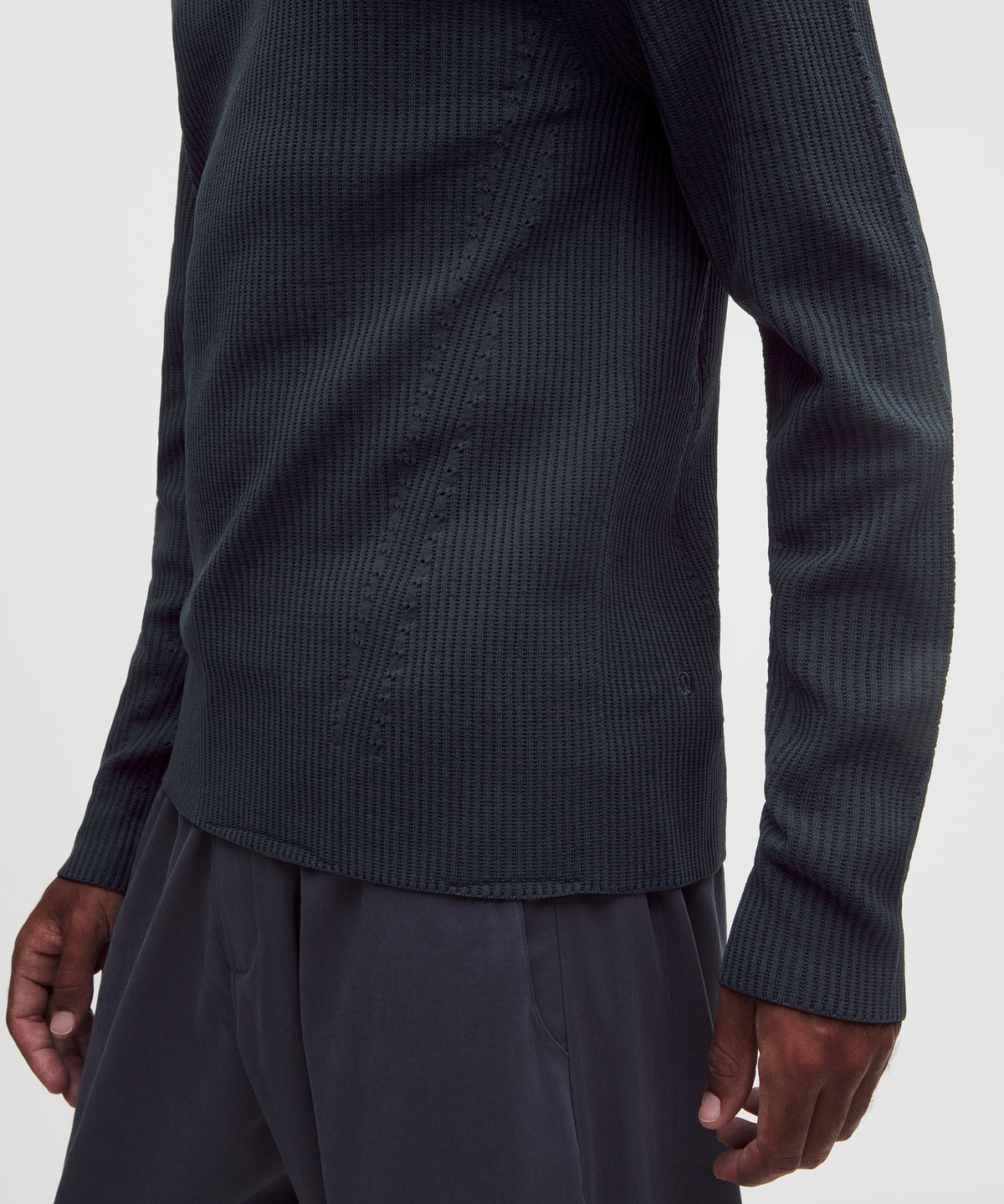 Rib-Knit Slim-Fit Long-Sleeve Shirt
