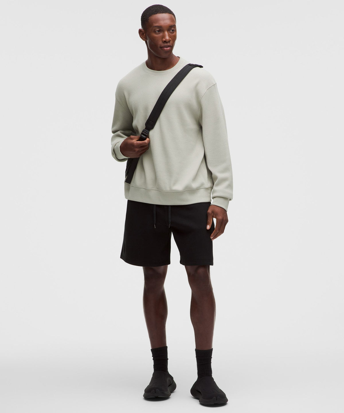 Cotton-Blend Waffle-Knit Long Sleeve