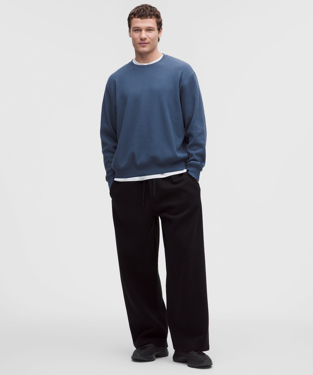 Cotton-Blend Waffle-Knit Long Sleeve