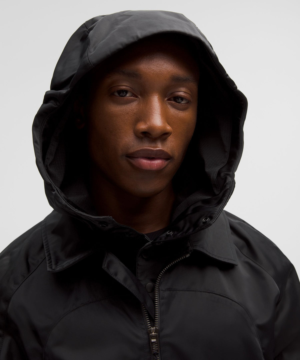 Taffeta Removable-Hood Collared JacketSLNSH Collection
