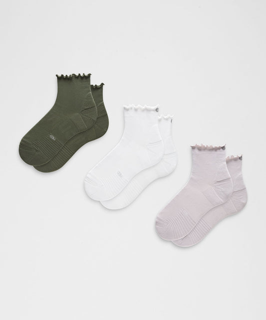Unisex Power Stride Ankle Socks 3 PackLettuce Edge