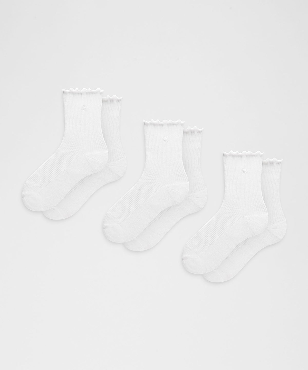 Unisex Lettuce Edge Quarter Socks3 Pack