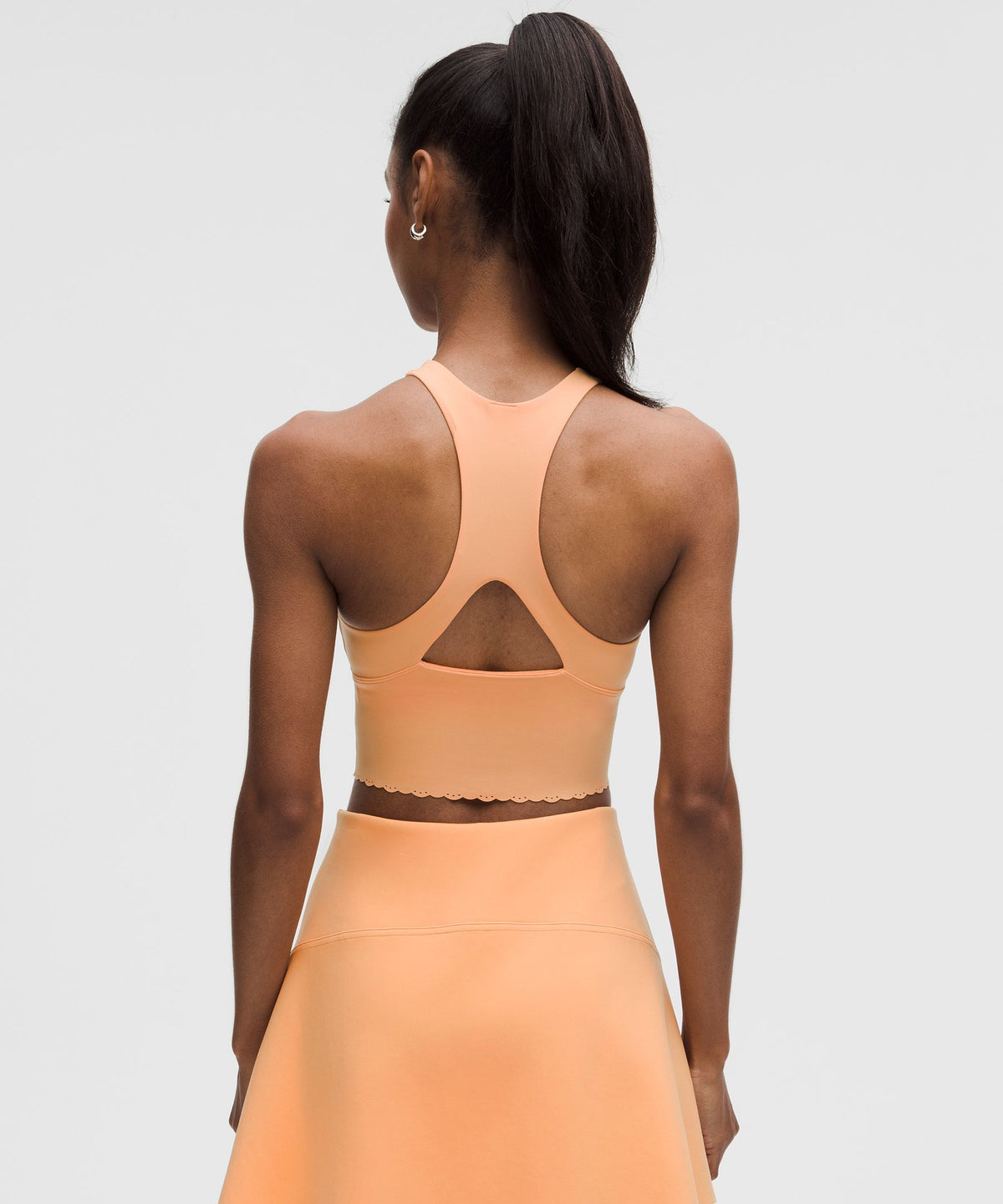 Scallop-Hem High-Neck Tennis Tank TopMedium Support, B/C Cup