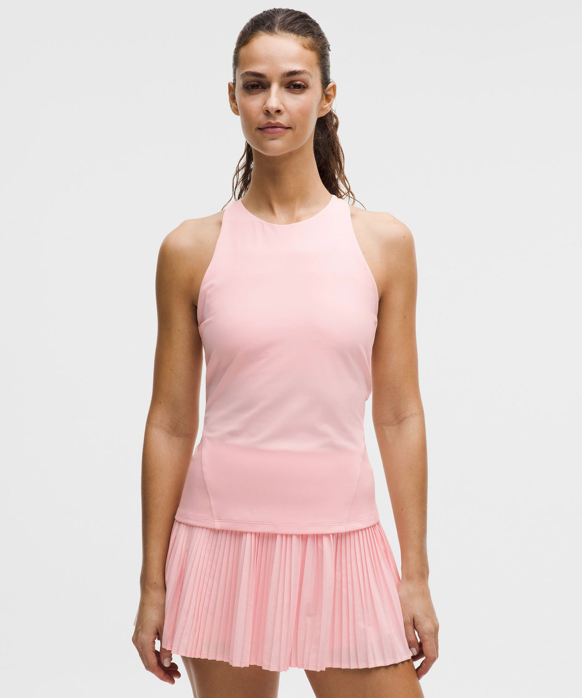 Racerback High-Neck Tennis Tank TopB/C Cup