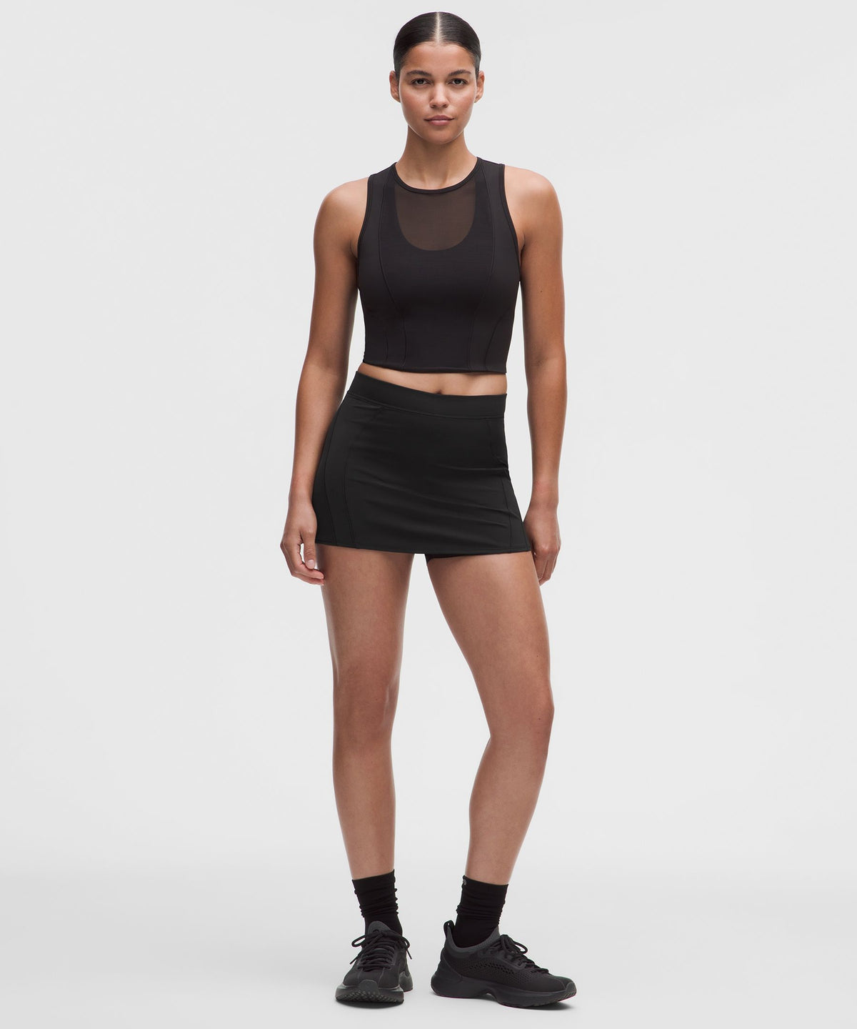 Nulux Mesh-Panelled Cropped Tank Top