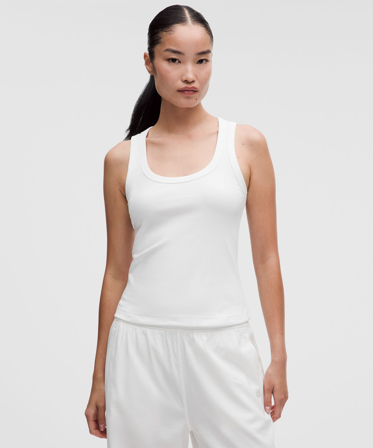 Little Ribbed Scoop-Neck Tank Top
