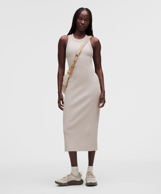 Ribbed Heavyweight Cotton-Blend Midi Dress