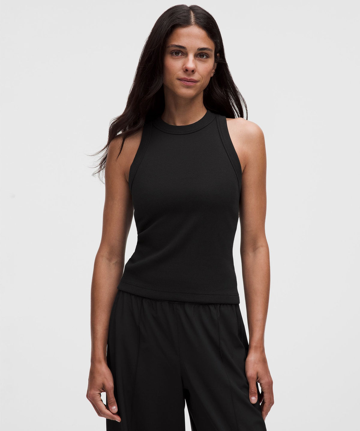 Ribbed Heavyweight Cotton-Blend Racerback Tank Top