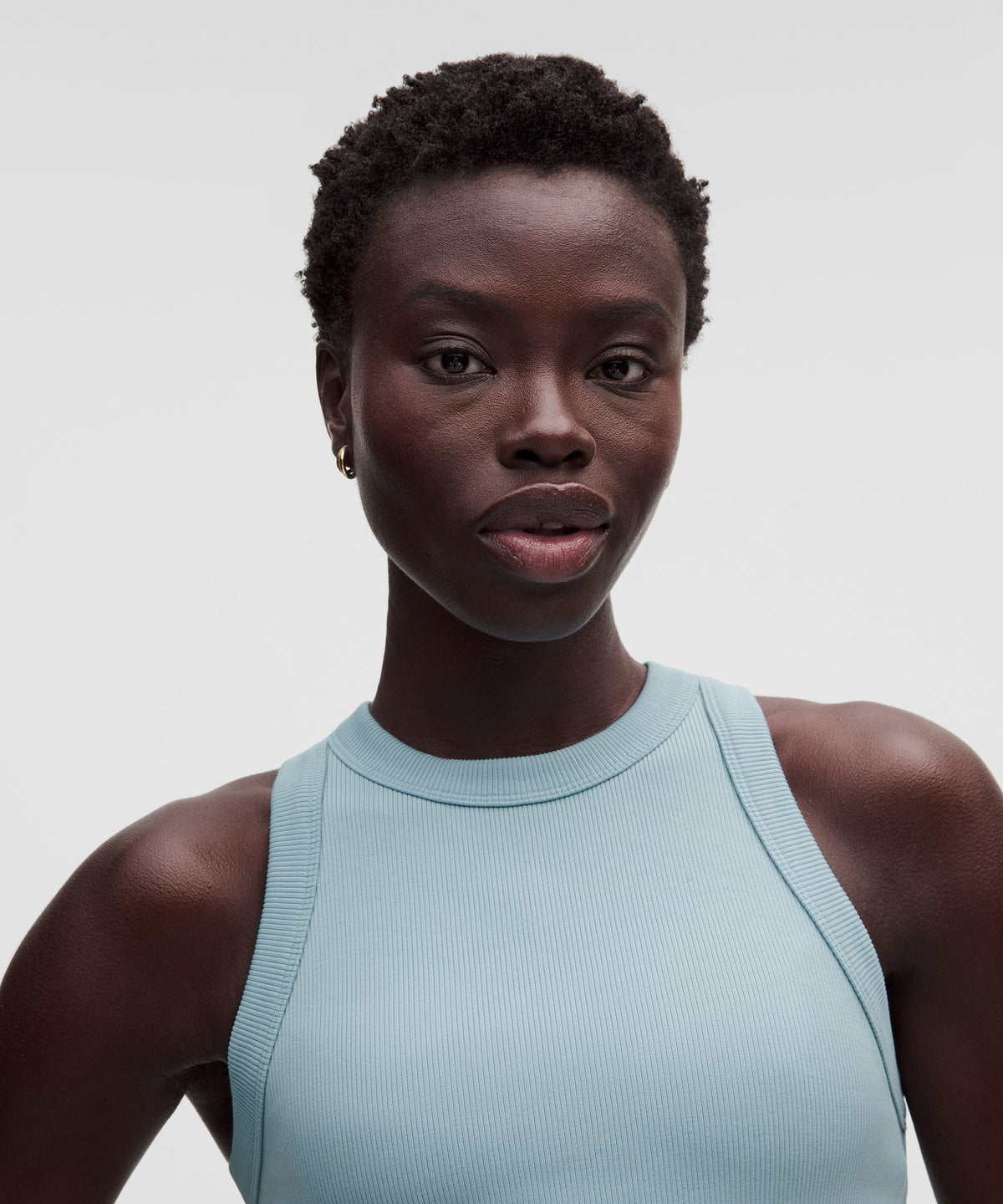 Ribbed Heavyweight Cotton-Blend Racerback Tank Top