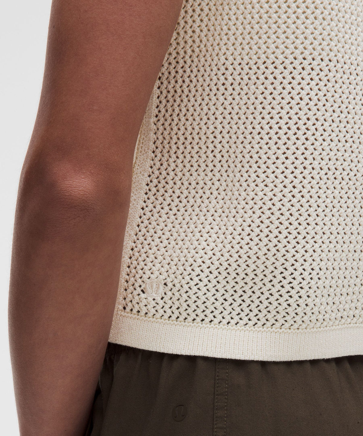 Cotton-Blend Crochet Mesh Tank Top