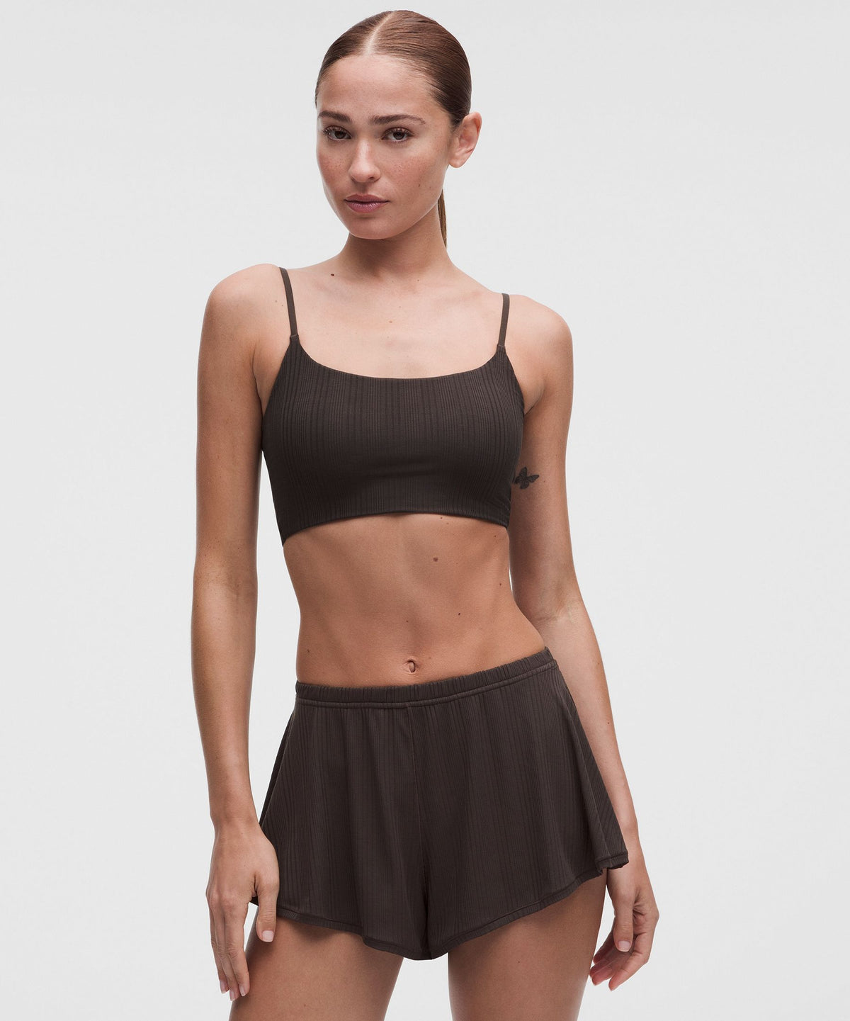 UnderEase Cami Strap Ribbed Longline Bralette A–C Cups