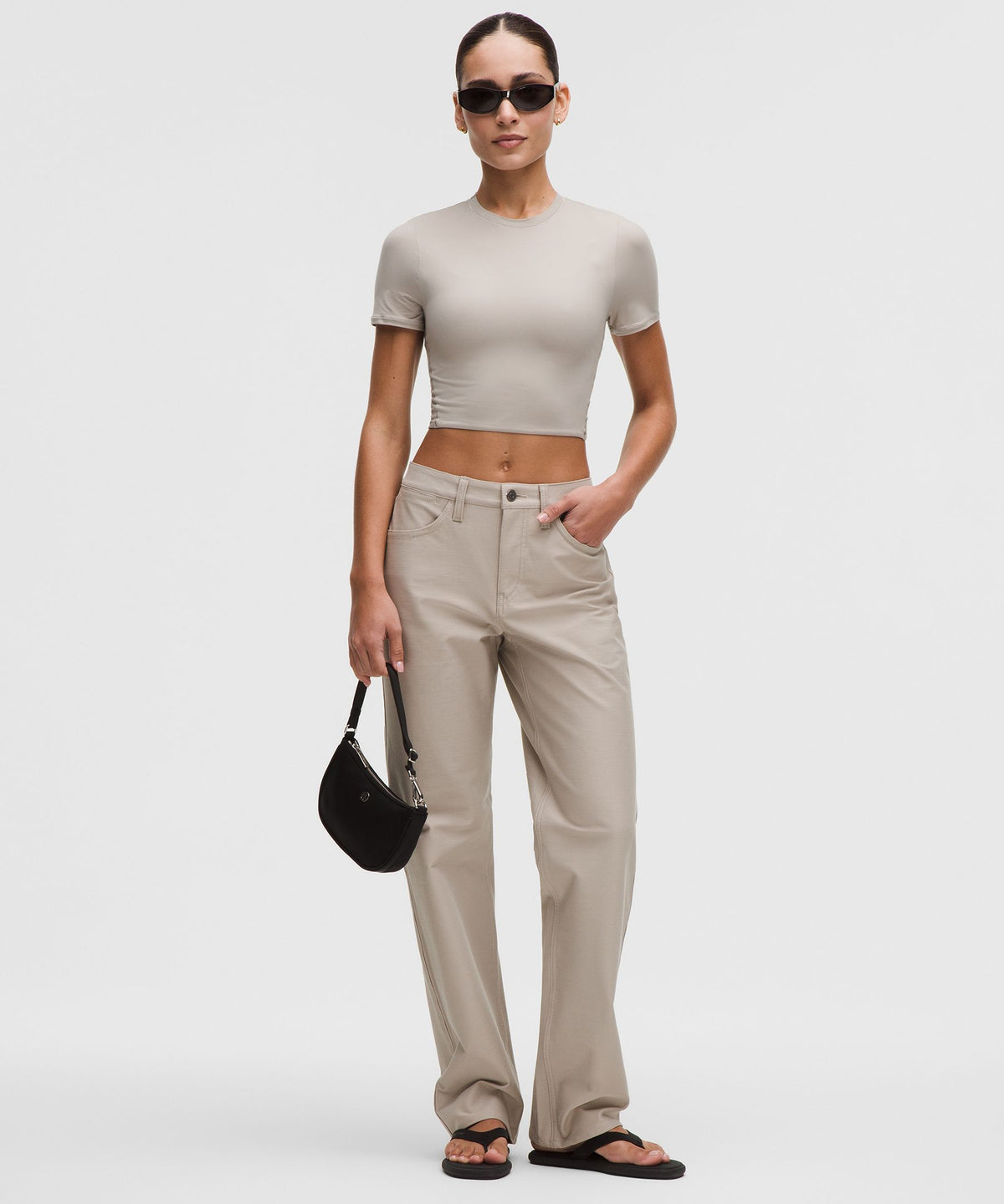 Wundermost Ultra-Soft Nulu Crewneck Cropped T-Shirt