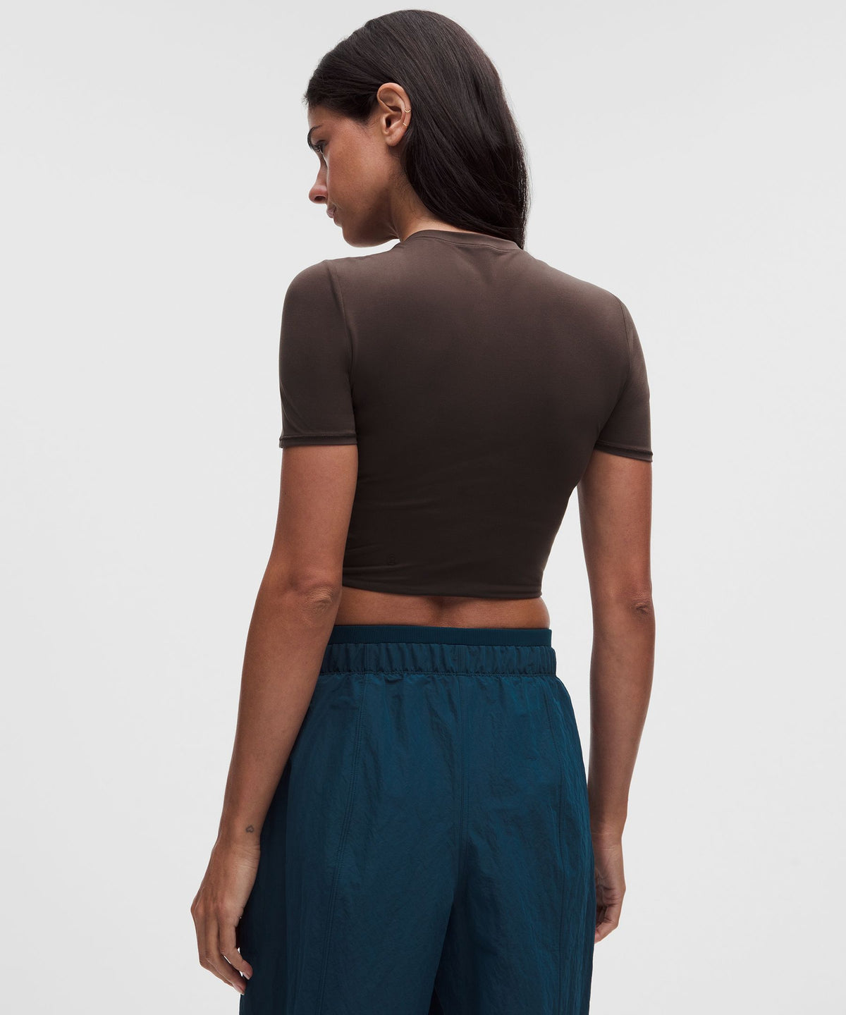 Wundermost Ultra-Soft Nulu Crewneck Cropped T-Shirt