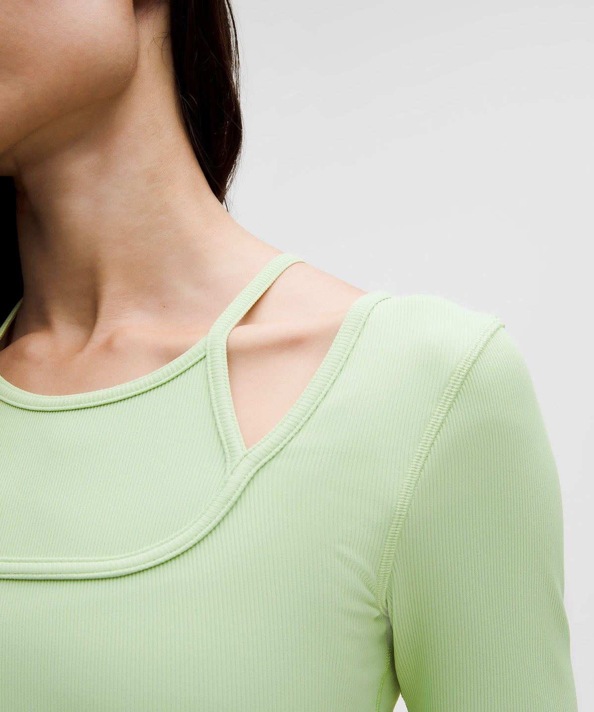 Layered-Look Ribbed Short-Sleeve Shirt