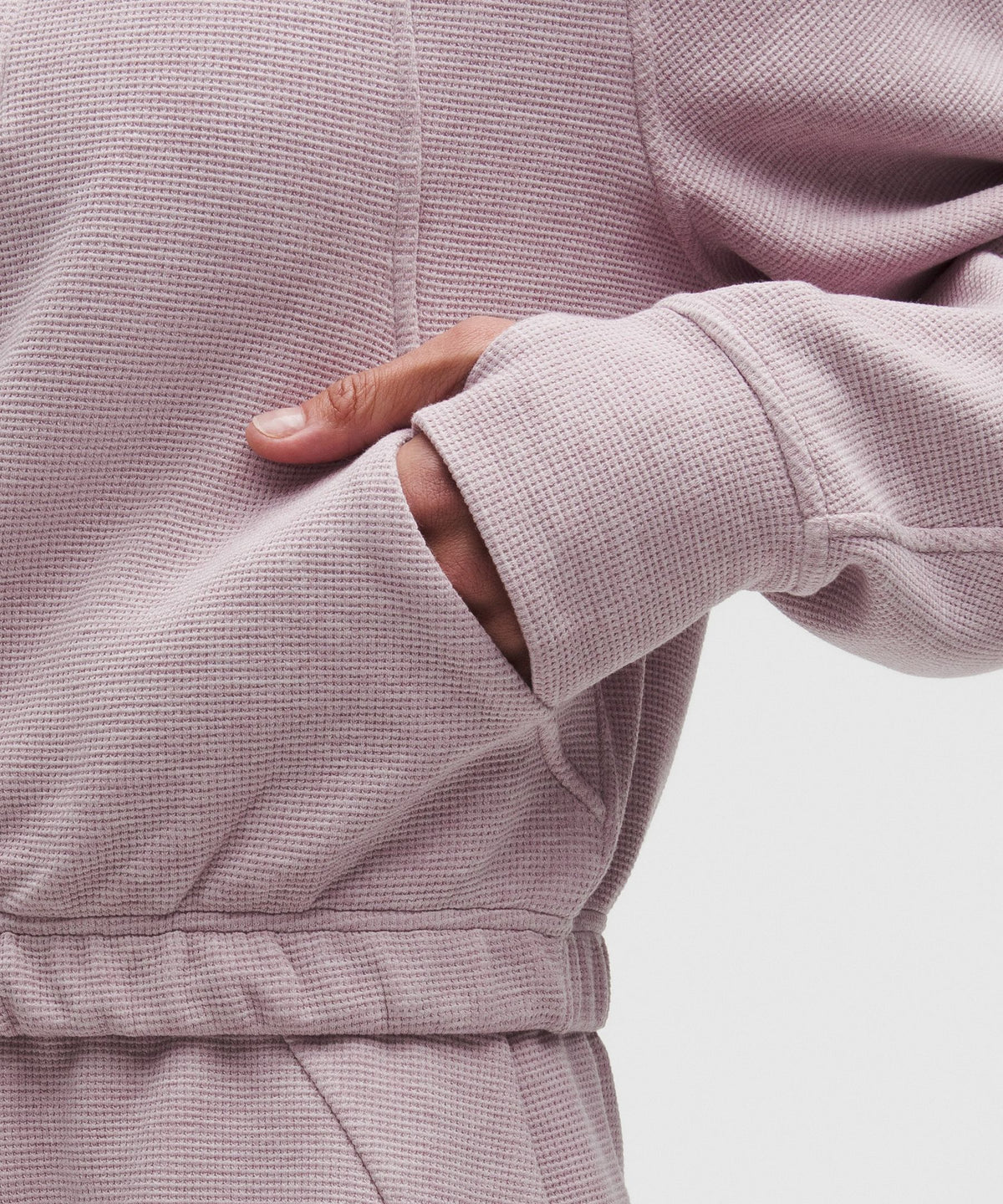 Scuba Cropped Funnel-Neck Half ZipWaffle