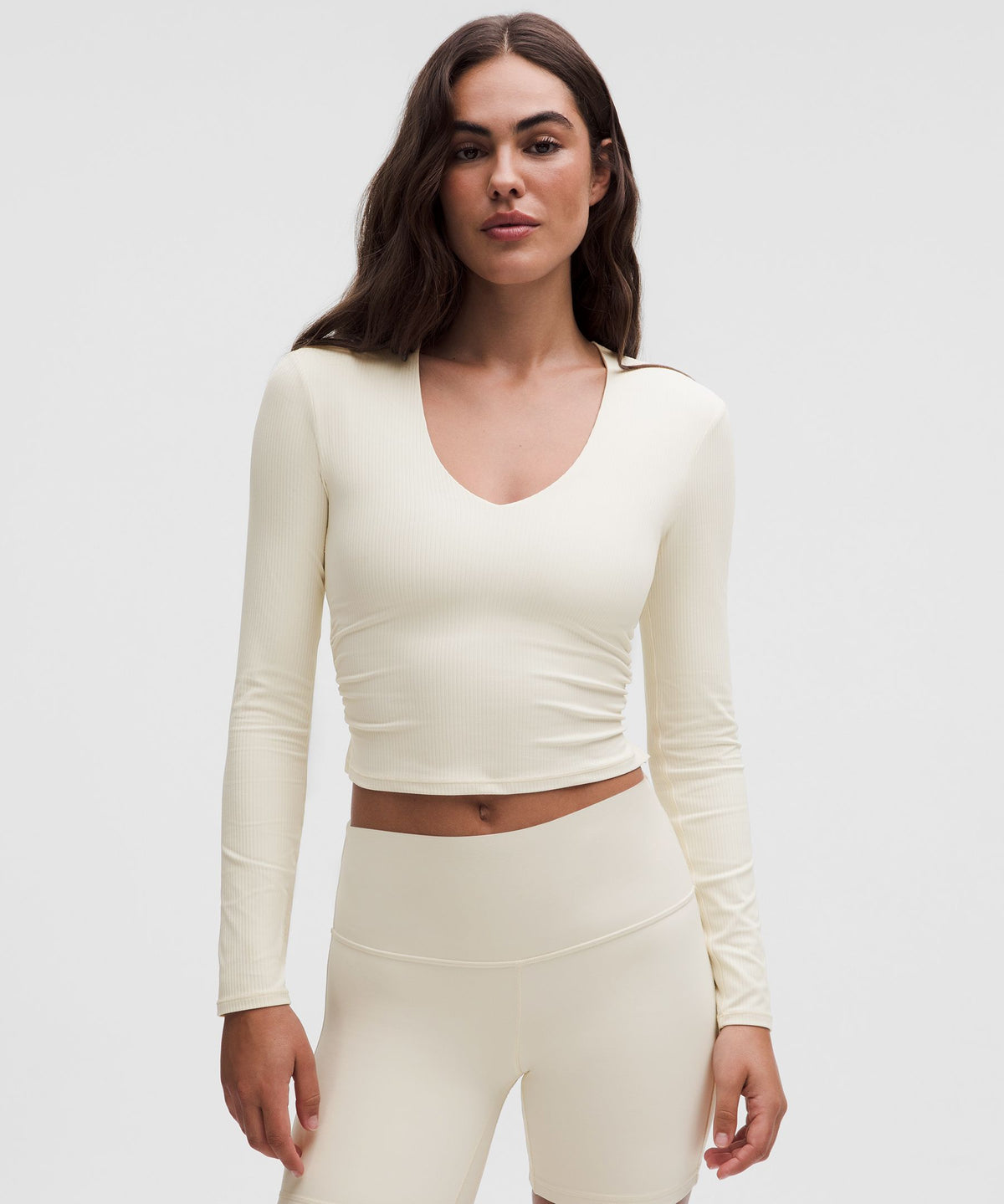 All It Takes Ribbed Nulu V-Neck Long-Sleeve ShirtB-D Cups