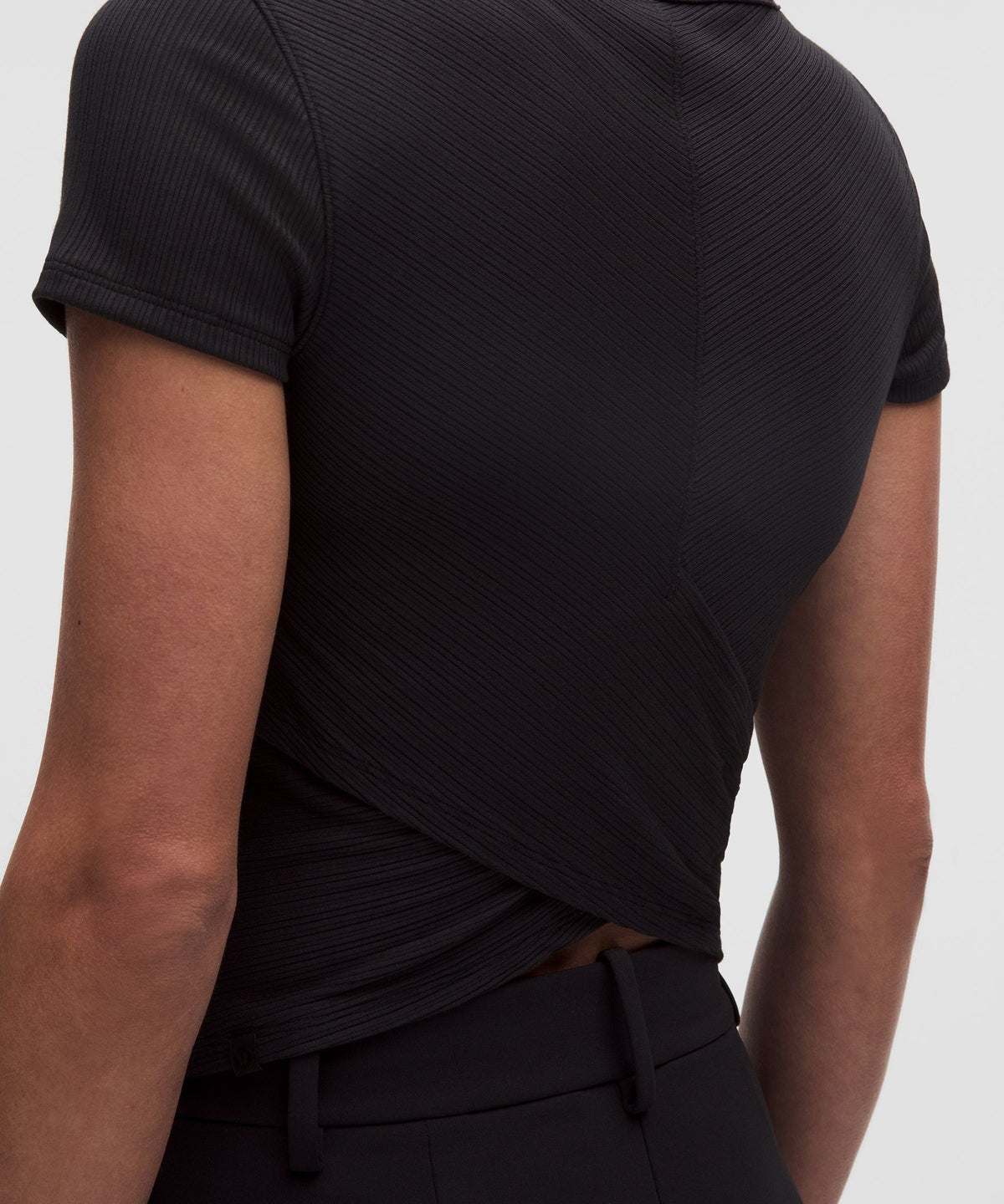 Hold Tight Micro-Rib Cross-Back T-Shirt