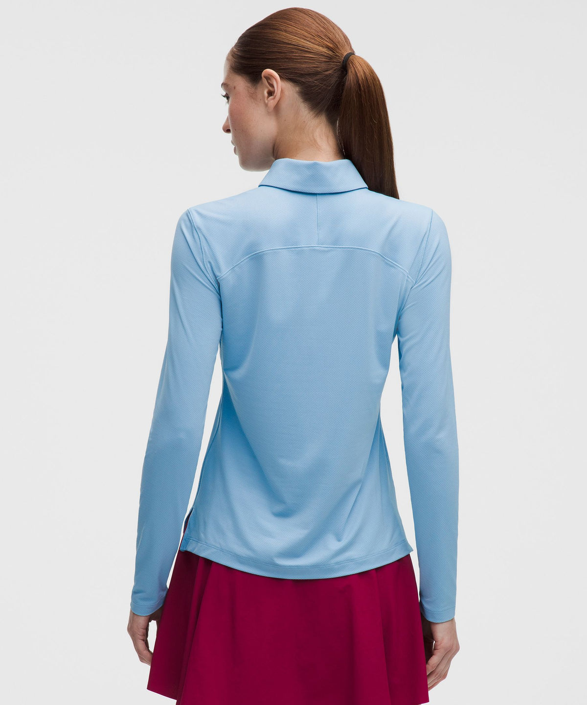 Quick-Dry Long-Sleeve Polo ShirtStraight Hem