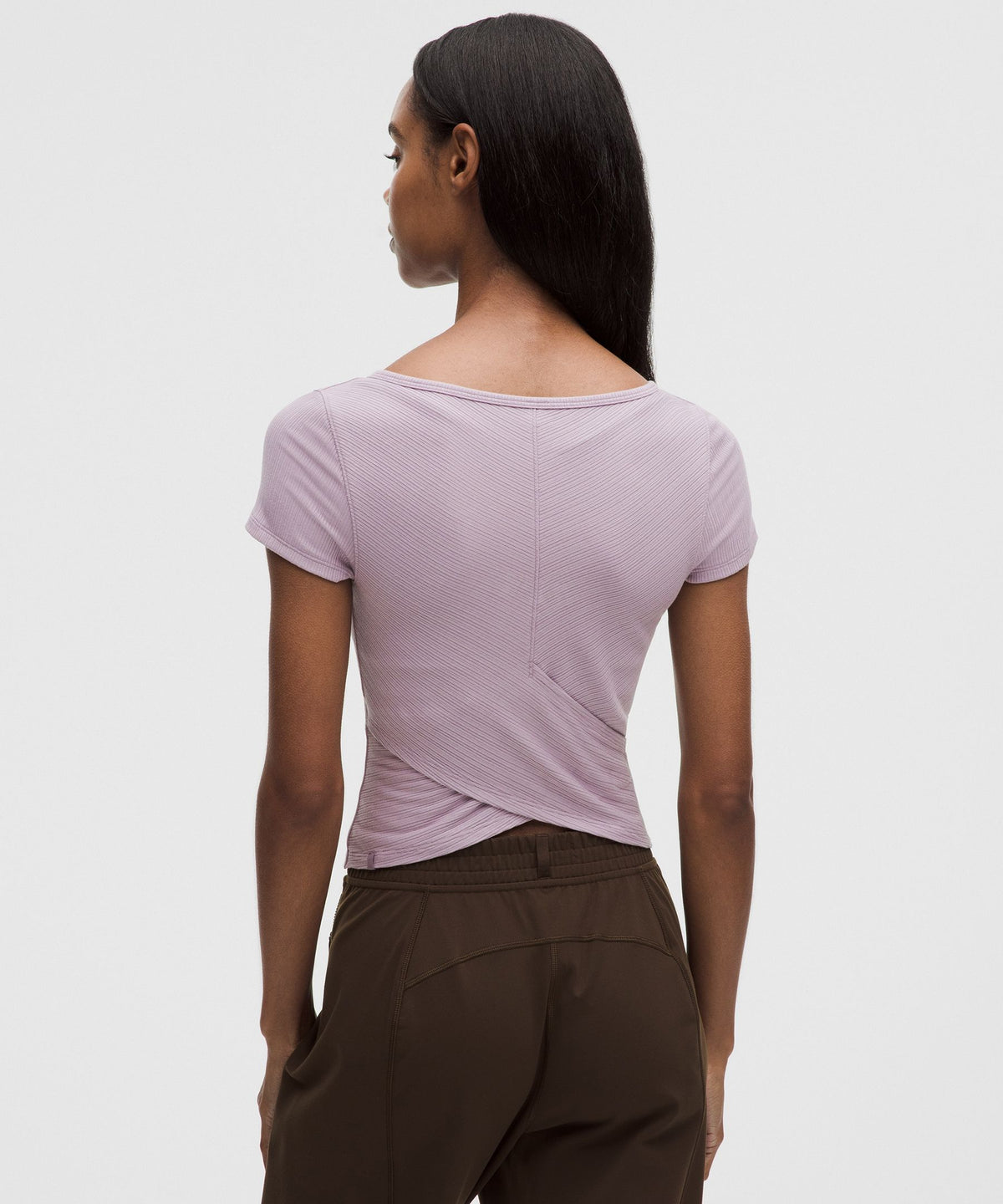 Hold Tight Micro-Rib Cross-Back T-Shirt