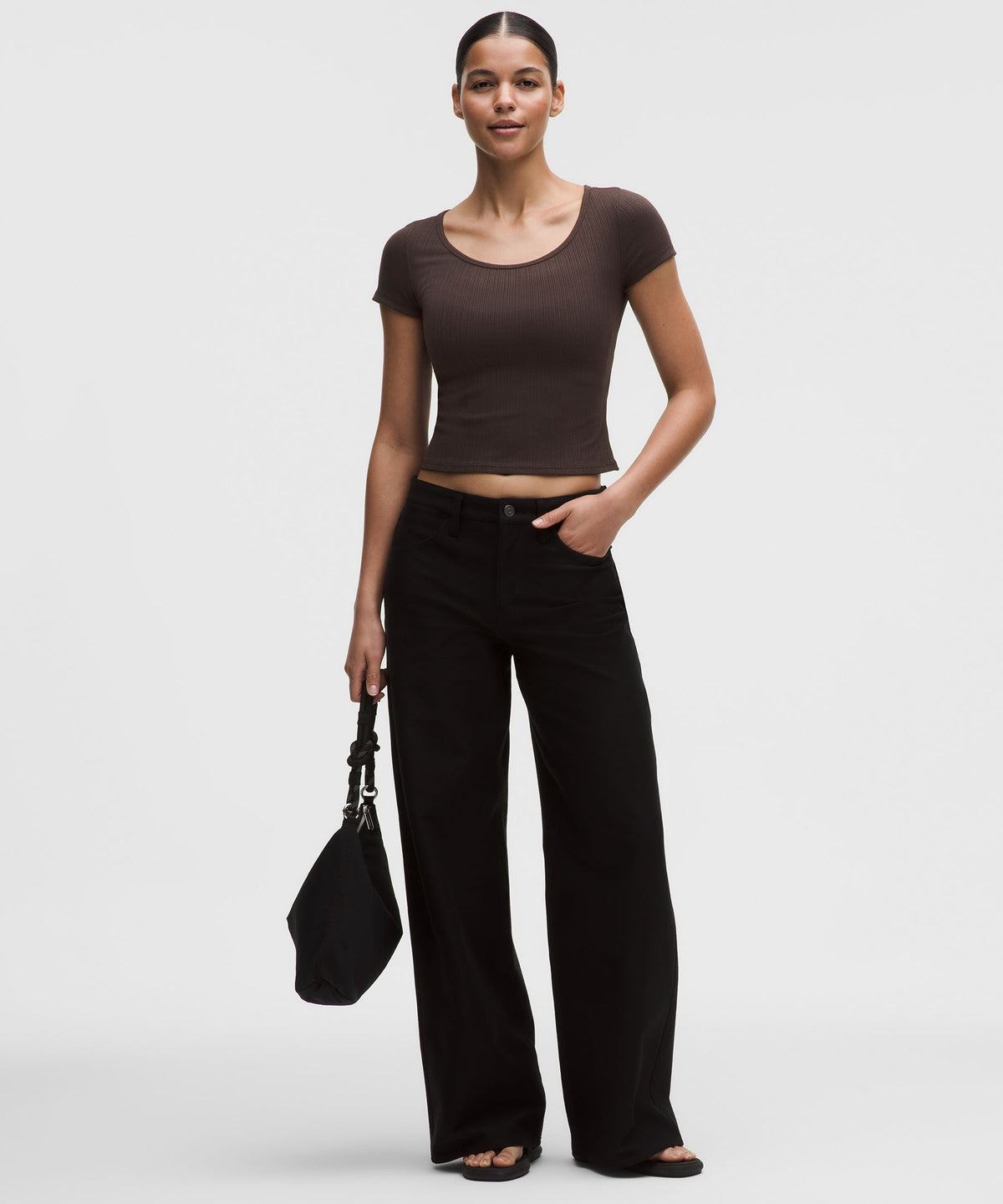 Hold Tight Micro-Rib Cross-Back T-Shirt