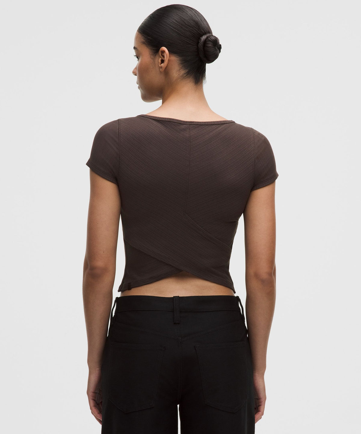 Hold Tight Micro-Rib Cross-Back T-Shirt