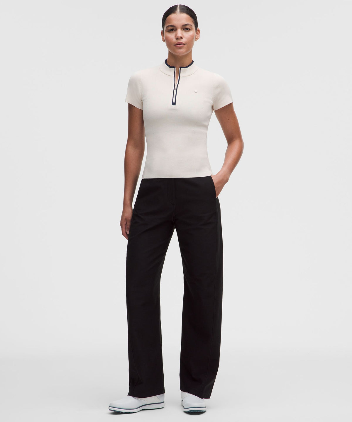 Knit Golf Mockneck Short-Sleeve Shirt