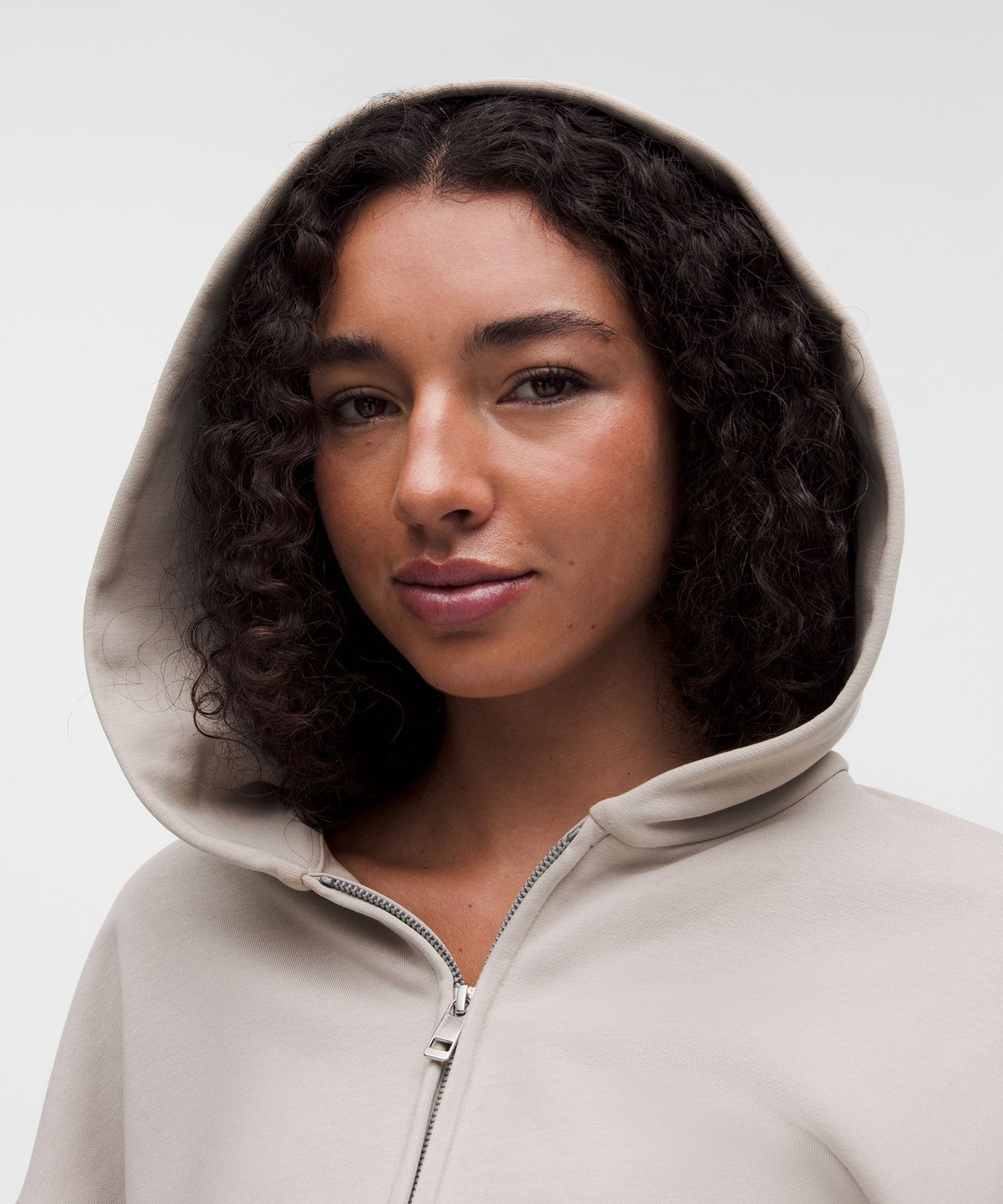 French Terry Cropped Full-Zip Hoodie