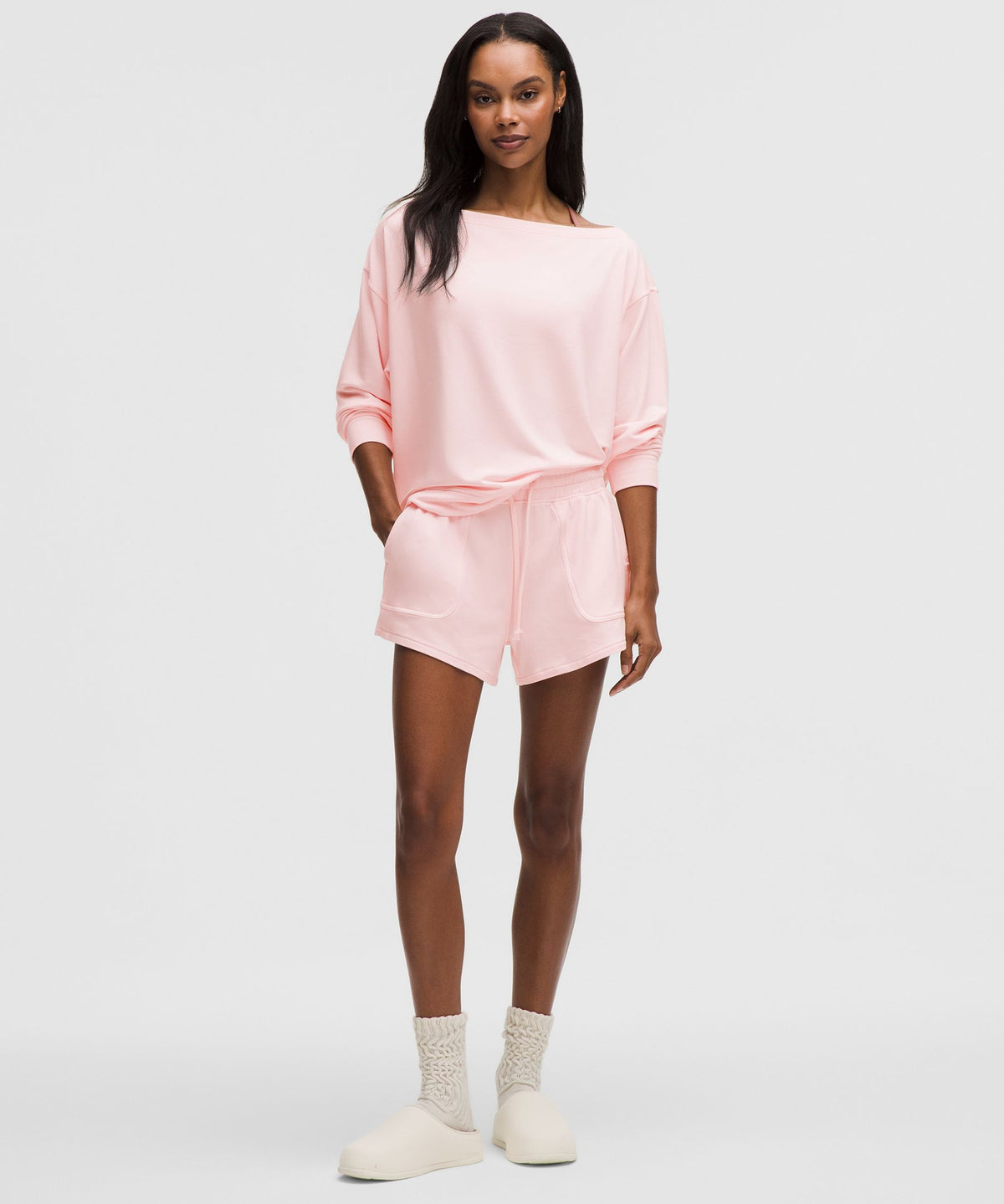 BeCalm Oversized Boatneck Long-Sleeve Shirt