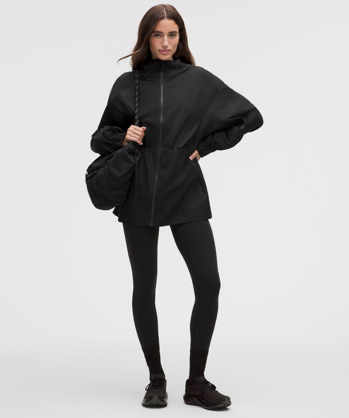UV-Protective Cinch-Waist Oversized-Fit Jacket