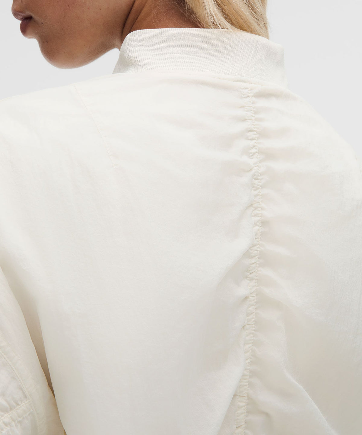 Curved-Hem Cropped Bomber