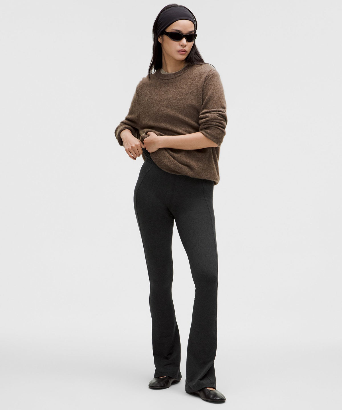Softy Suedey Split-Hem High-Rise Mini-Flare PantRegular