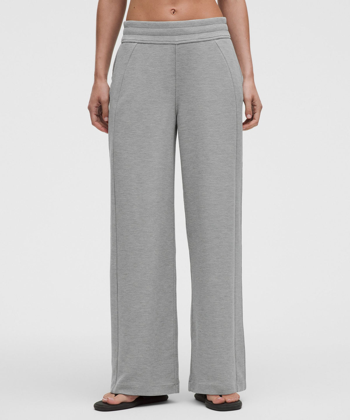 Scuba Mid-Rise Wide-Leg PantWaffle