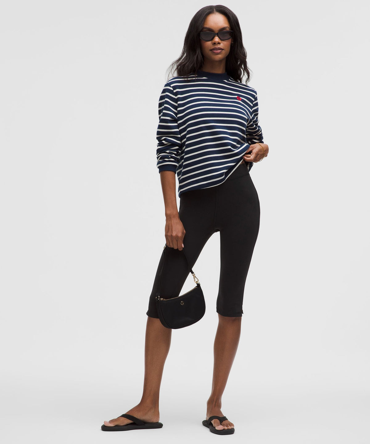 Groove High-Rise Notched-Hem Crop 15"
