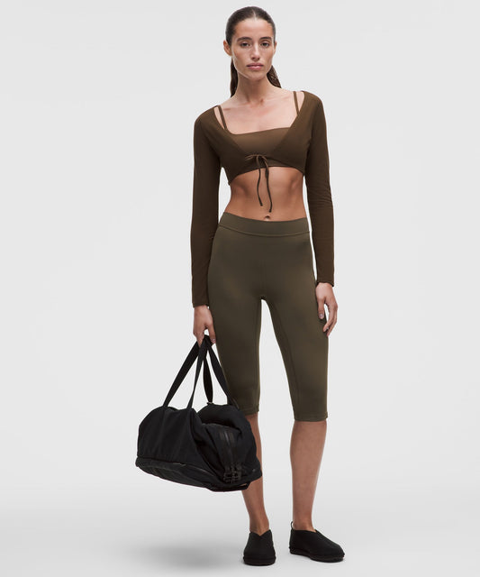 Groove High-Rise Notched-Hem Crop 15"