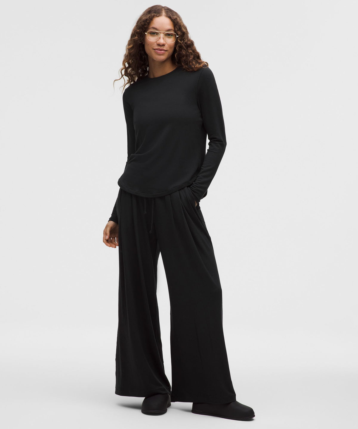 BeCalm High-Rise Pleated Extra-Wide Leg Pant