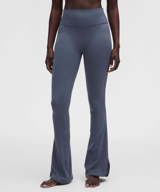 Nulu Satiny-Trim High-Rise Flared Pant