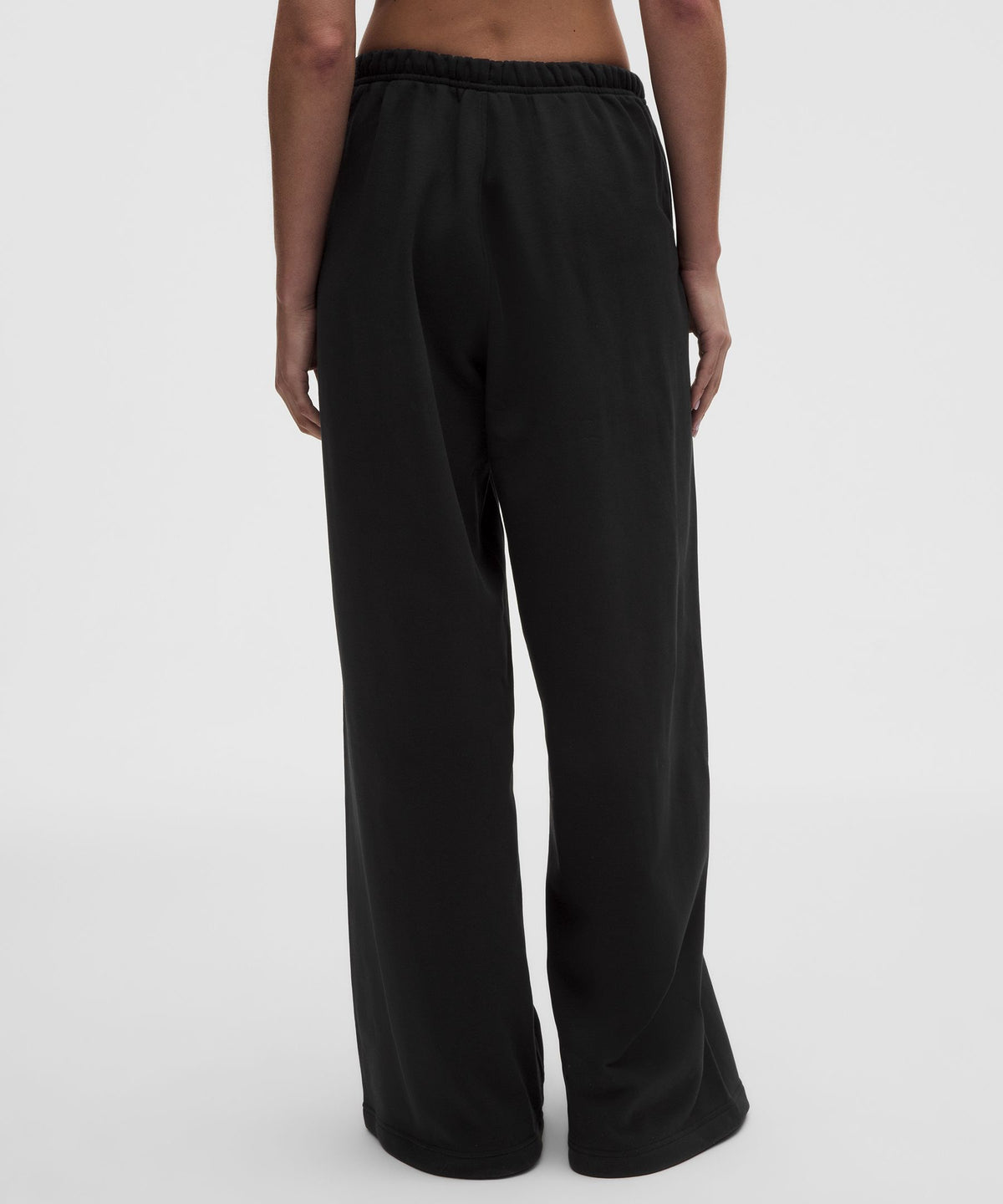 French Terry Mid-Rise Wide-Leg Pant