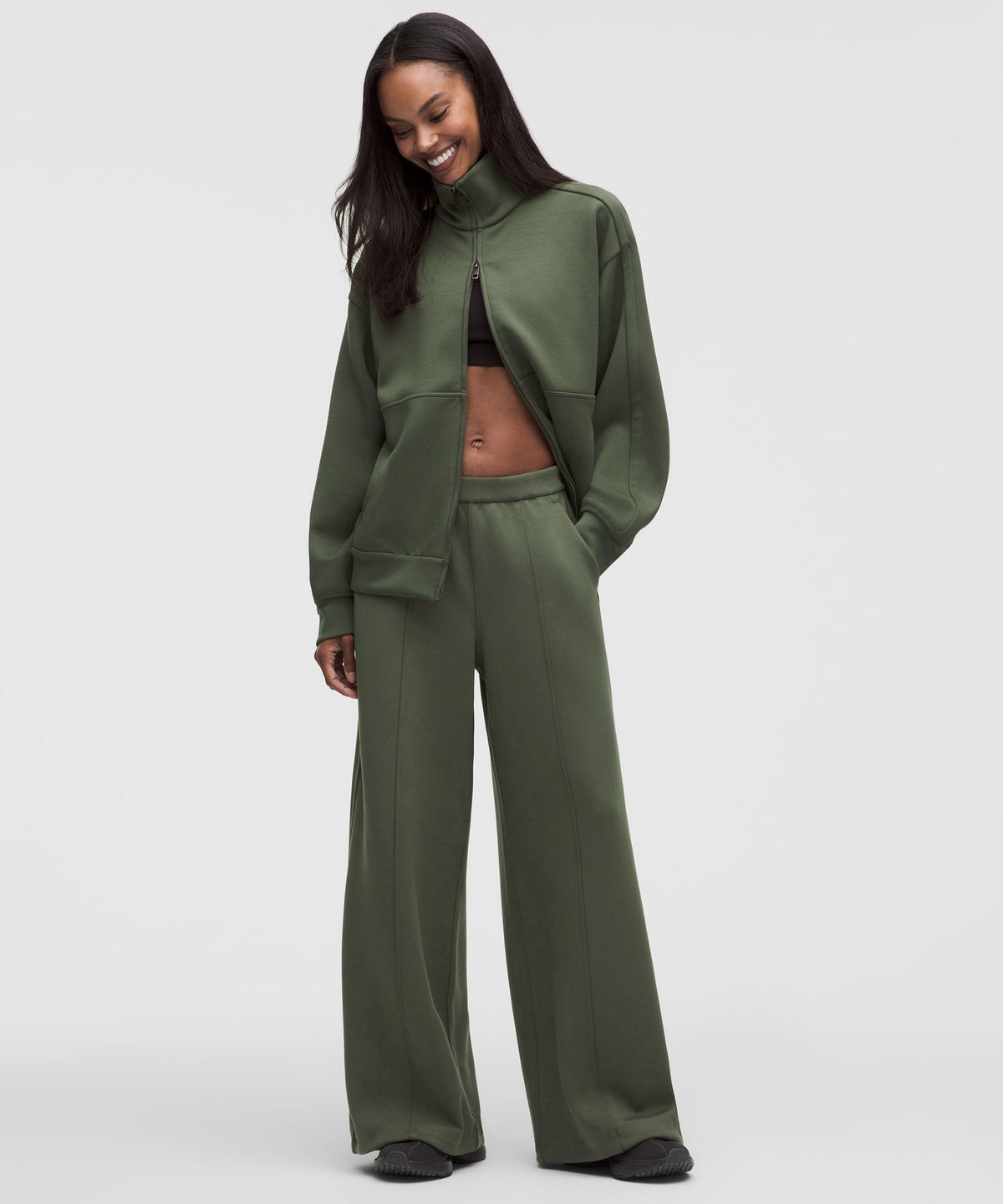 Smooth Spacer High-Rise Wide-Leg PantRegular