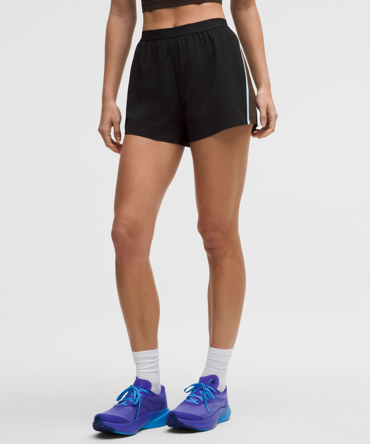 High-Rise Split Short 3"Stripe