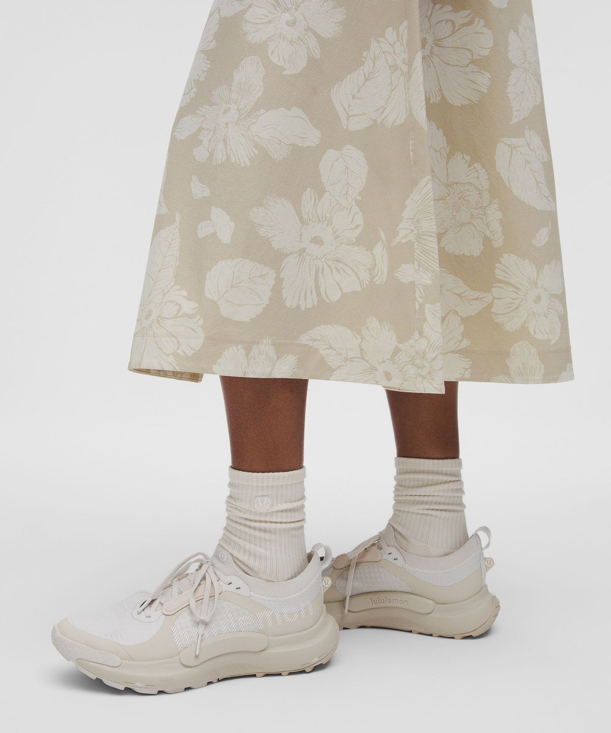 Stretch Woven Ruffle-Waist Midi Skirt