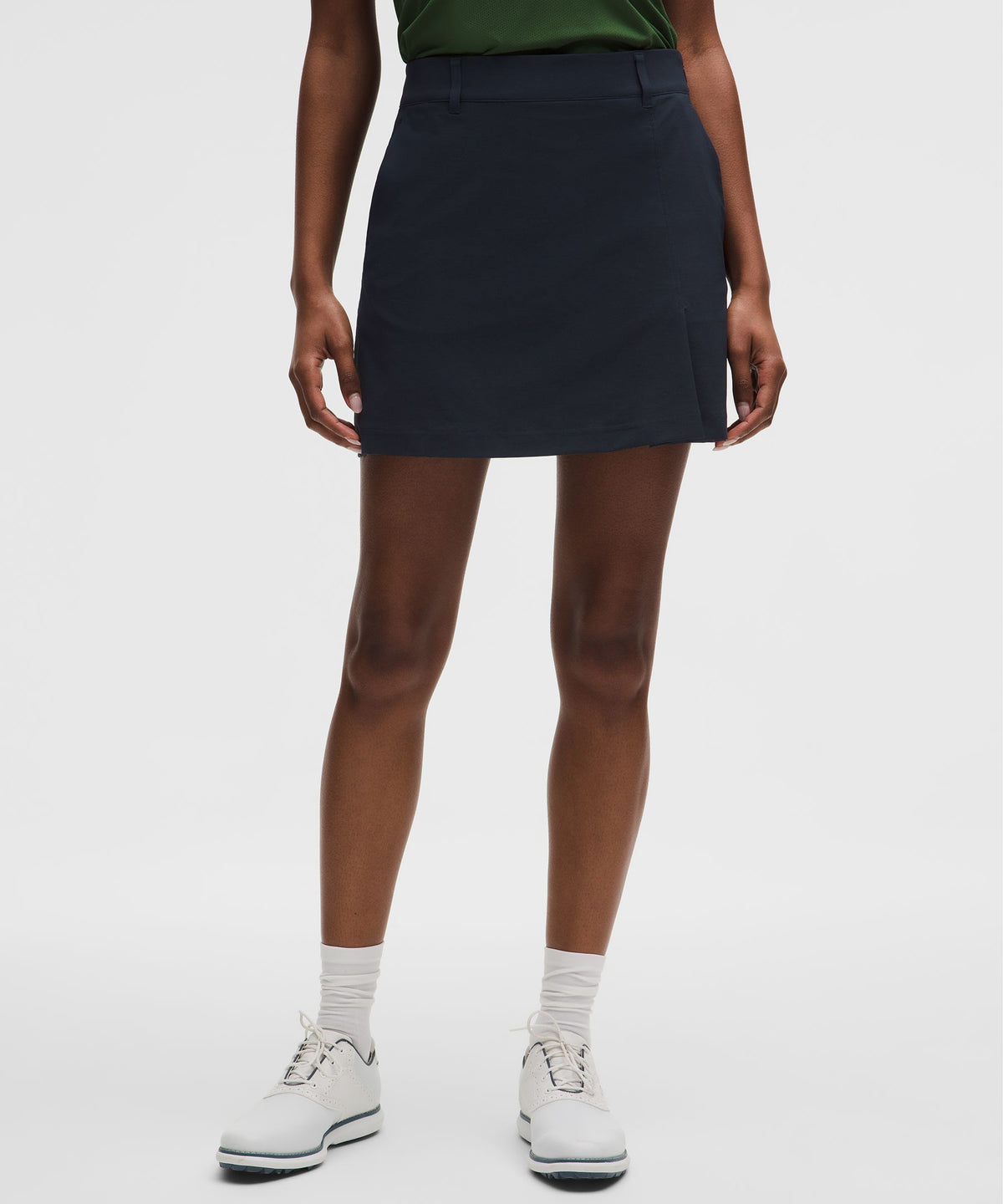 Stretch Twill Front Pleat Golf SkirtEmbroidered Logo