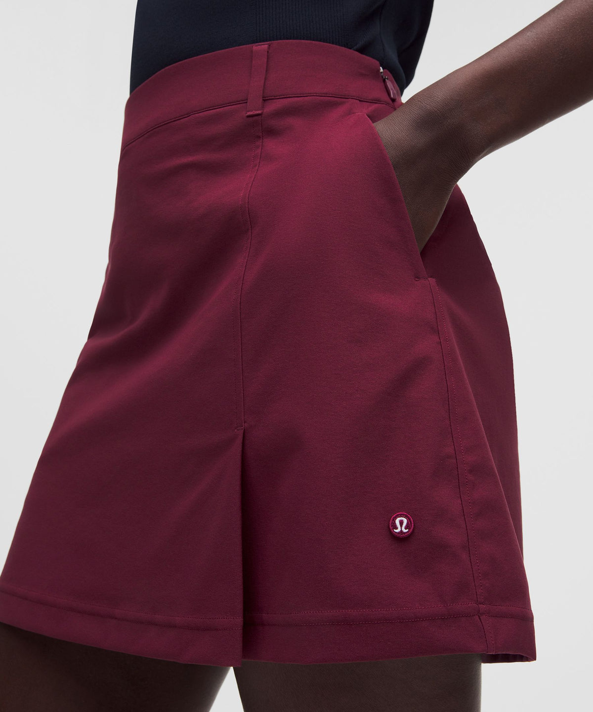 Stretch Twill Front Pleat Golf SkirtEmbroidered Logo