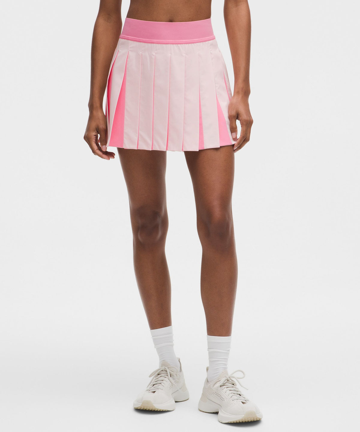 Peek-A-Boo Pleat Mid-Rise Tennis Skirt