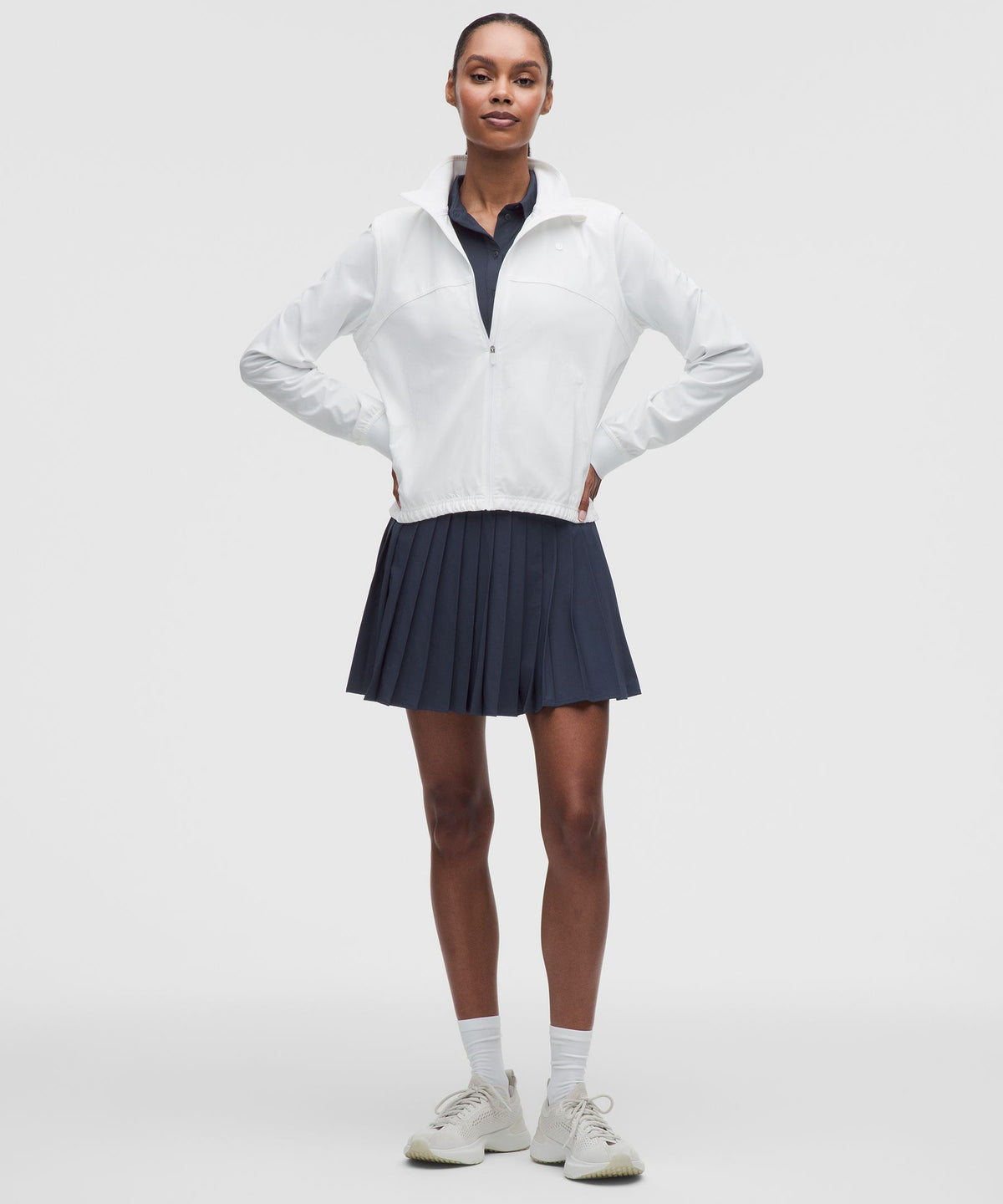 High-Rise Pleated Tennis SkirtLong
