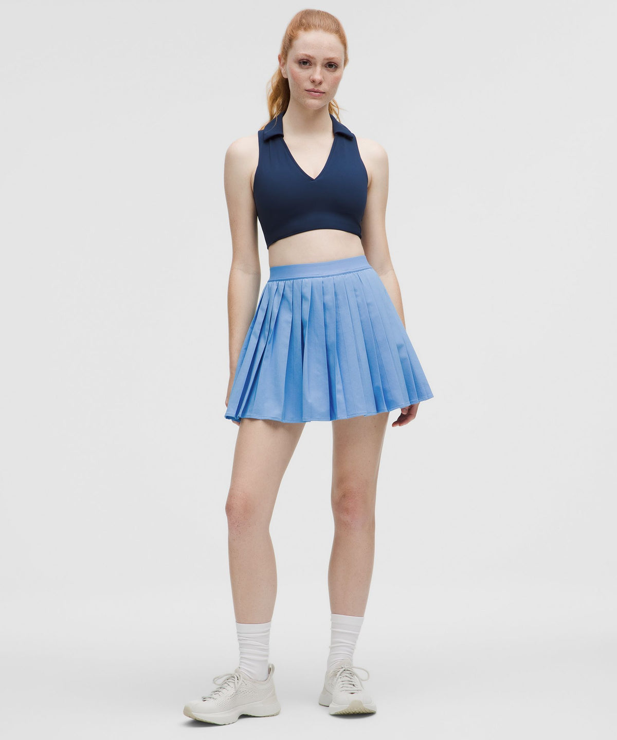 High-Rise Pleated Tennis SkirtLong